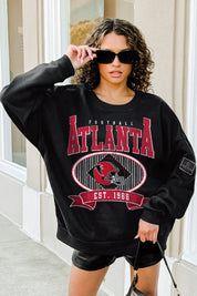 ATLANTA FALCONS BOLD CHEERS BLACK LABEL PREMIUM FLEECE CREW SWEATSHIRT