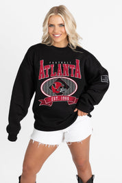 ATLANTA FALCONS BOLD CHEERS BLACK LABEL PREMIUM FLEECE CREW SWEATSHIRT
