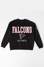 ATLANTA FALCONS LEVEL UP BLACK LABEL PREMIUM FLEECE CREW SWEATSHIRT