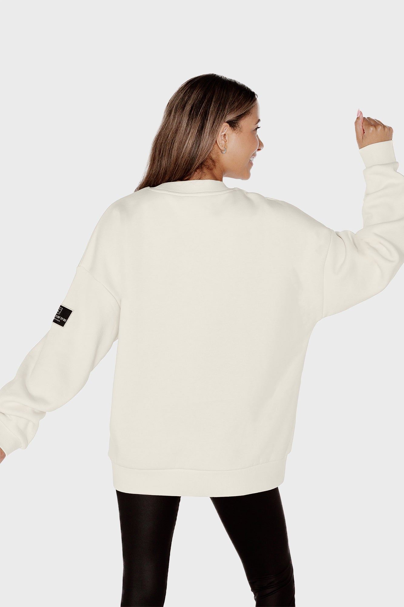 ATLANTA FALCONS CLUTCH MOVE BLACK LABEL PREMIUM FLEECE CREW SWEATSHIRT BY RANDI MAHOMES
