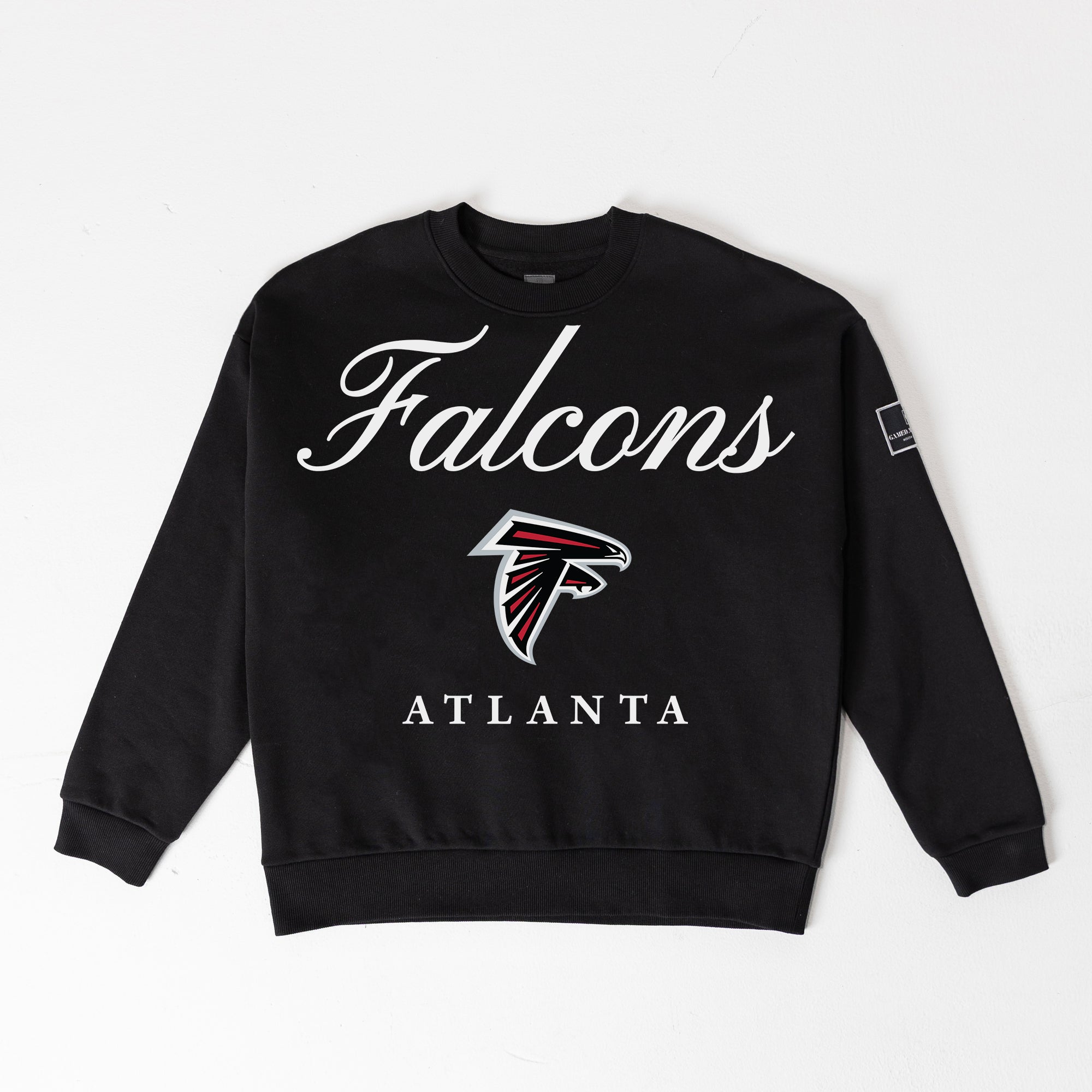 ATLANTA FALCONS LEGACY CLUB BLACK LABEL PREMIUM FLEECE DROP SHOULDER CREWNECK
