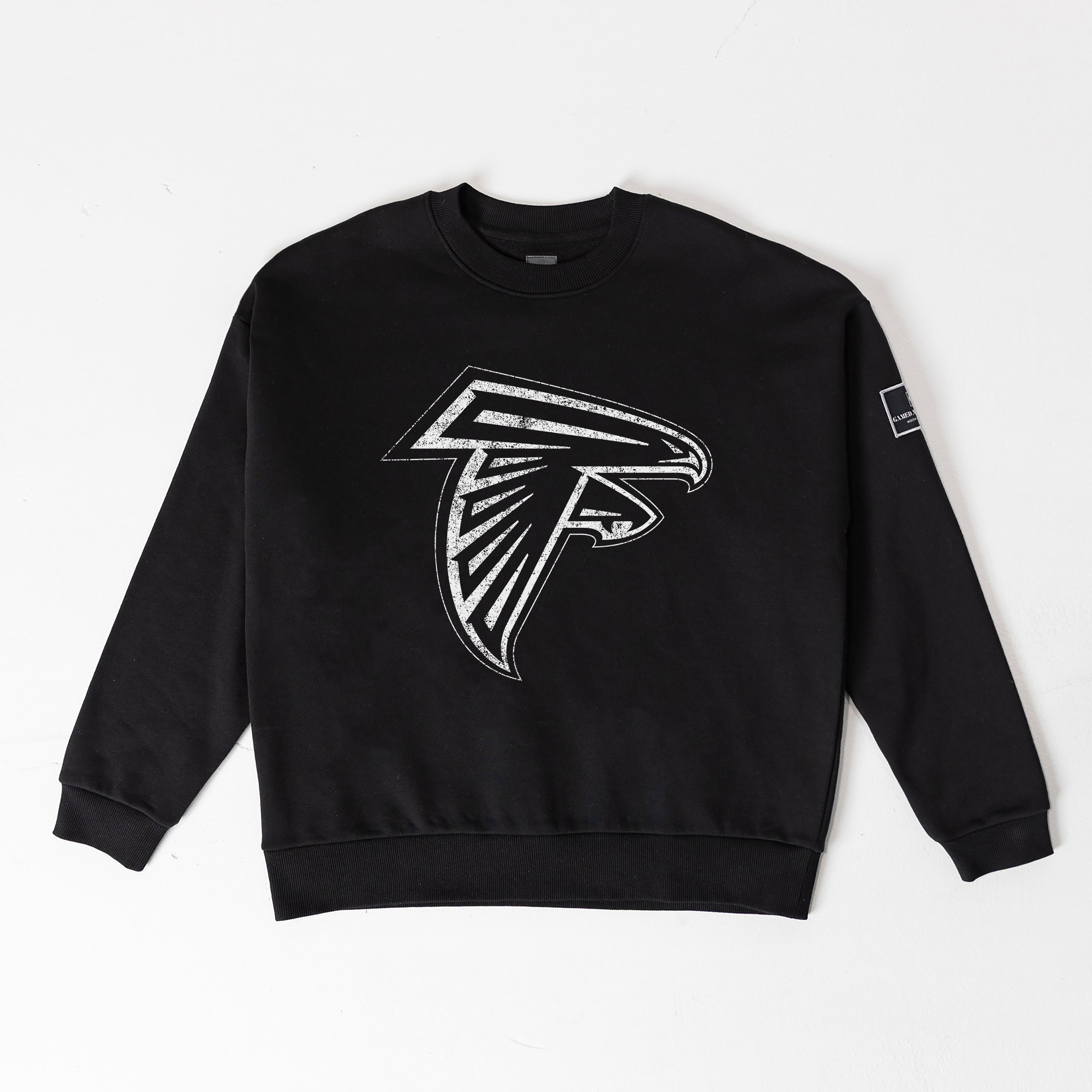 ATLANTA FALCONS BOLD MOVE BLACK LABEL PREMIUM FLEECE DROP SHOULDER CREWNECK
