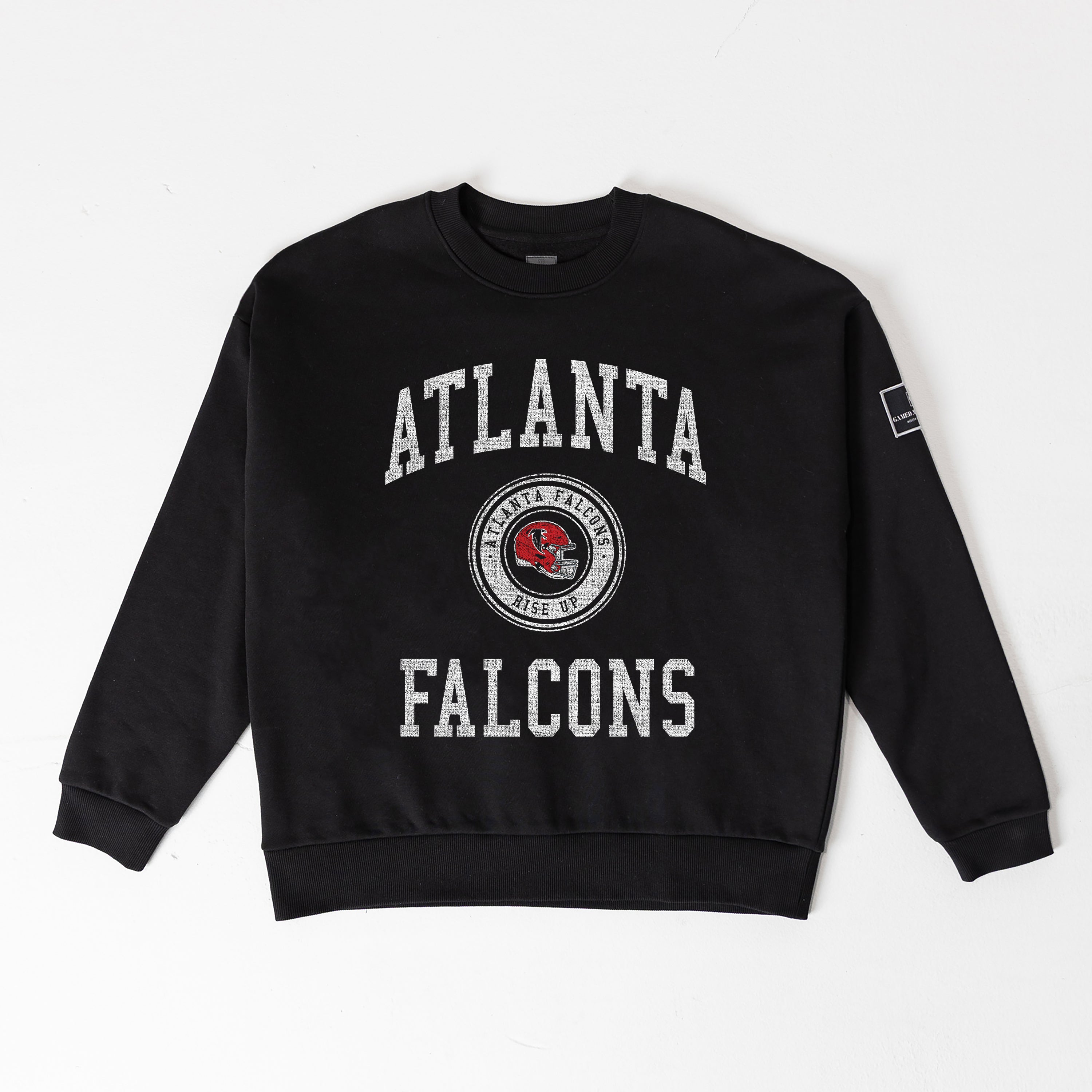 ATLANTA FALCONS FIERCE FLOW BLACK LABEL PREMIUM FLEECE DROP SHOULDER CREWNECK