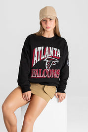 ATLANTA FALCONS VICTORY PRIME BLACK LABEL PREMIUM FLEECE DROP SHOULDER CREWNECK