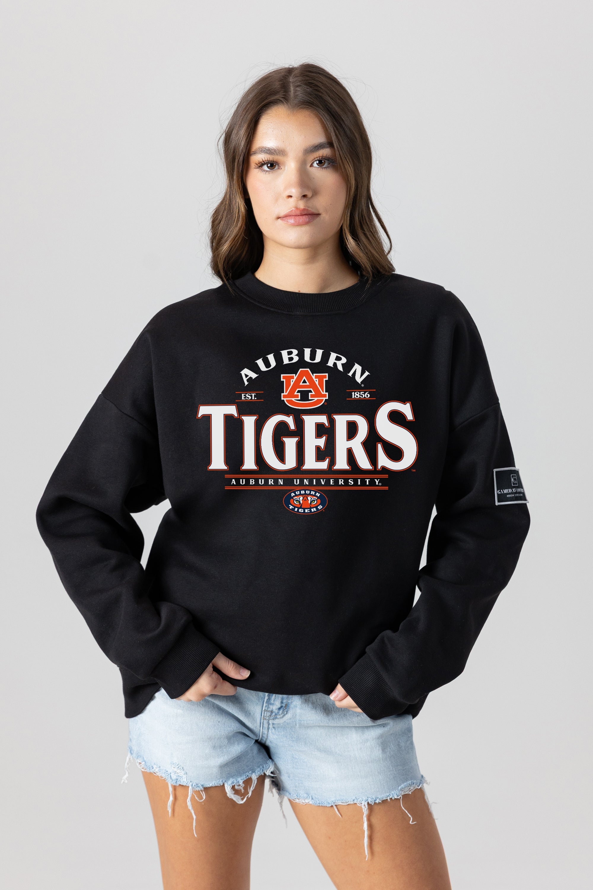 AUBURN TIGERS PLAYERS ONLY BLACK LABEL PREMIUM FLEECE DROP SHOULDER CREWNECK