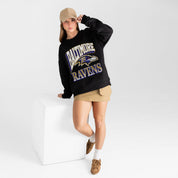 BALTIMORE RAVENS VICTORY PRIME BLACK LABEL PREMIUM FLEECE DROP SHOULDER CREWNECK