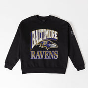 BALTIMORE RAVENS VICTORY PRIME BLACK LABEL PREMIUM FLEECE DROP SHOULDER CREWNECK