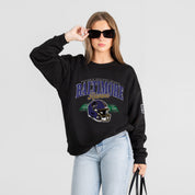 BALTIMORE RAVENS FIELD FOCUS BLACK LABEL PREMIUM FLEECE DROP SHOULDER CREWNECK