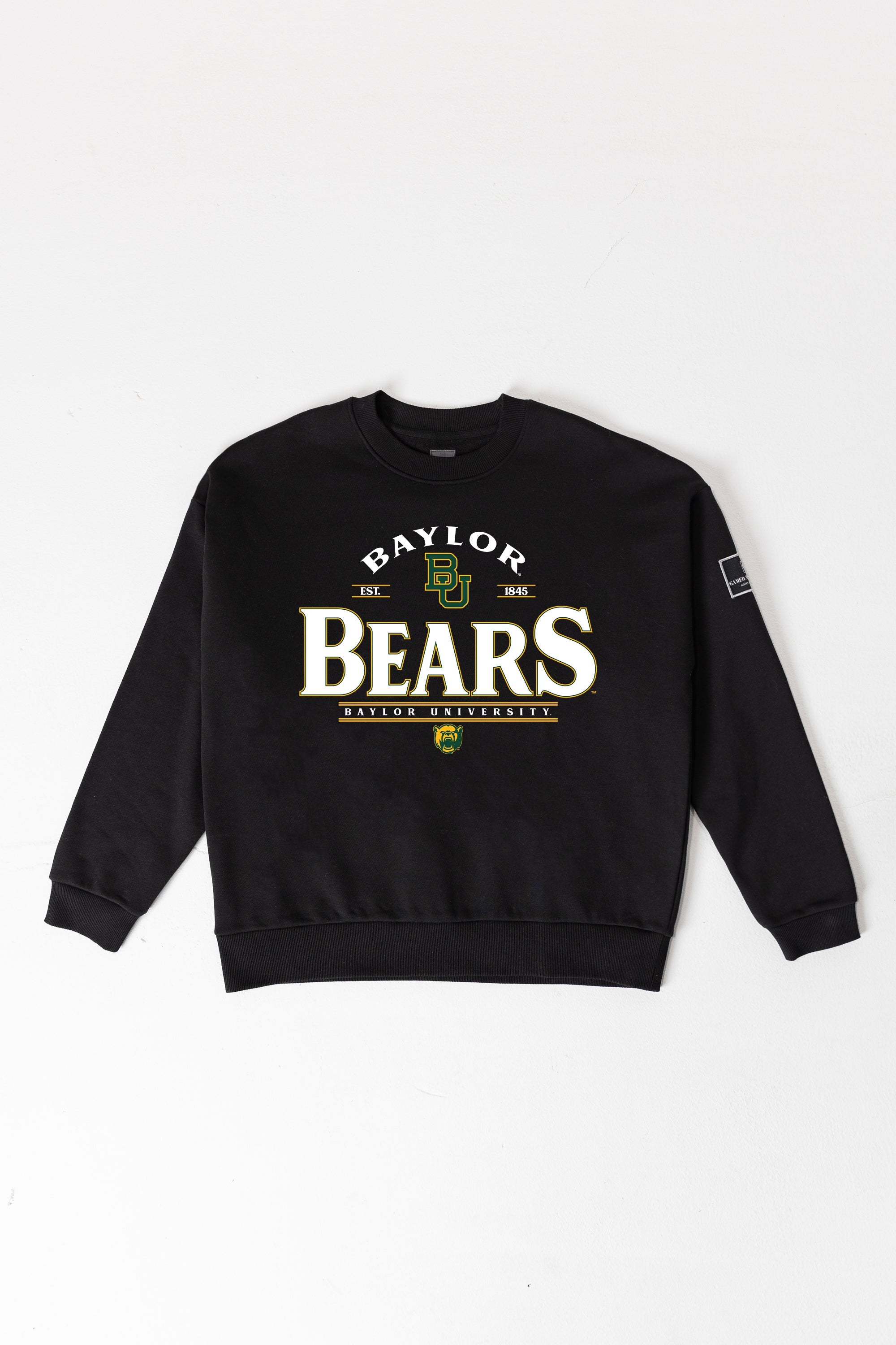 BAYLOR BEARS PLAYERS ONLY BLACK LABEL PREMIUM FLEECE DROP SHOULDER CREWNECK