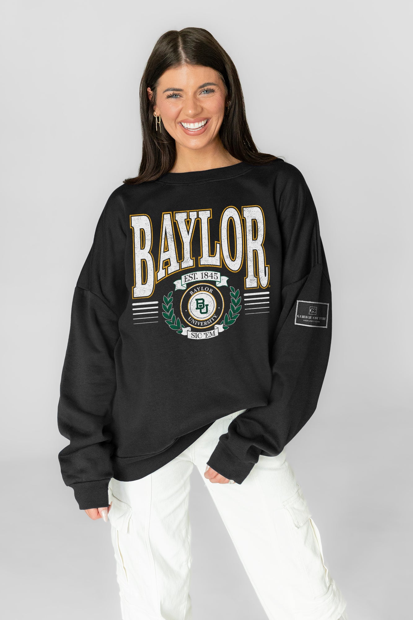 BAYLOR BEARS HONOR BOUND BLACK LABEL PREMIUM FLEECE CREWNECK