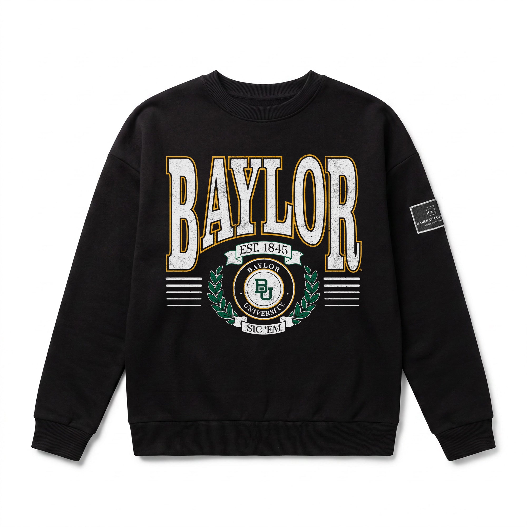 BAYLOR BEARS HONOR BOUND BLACK LABEL PREMIUM FLEECE CREWNECK