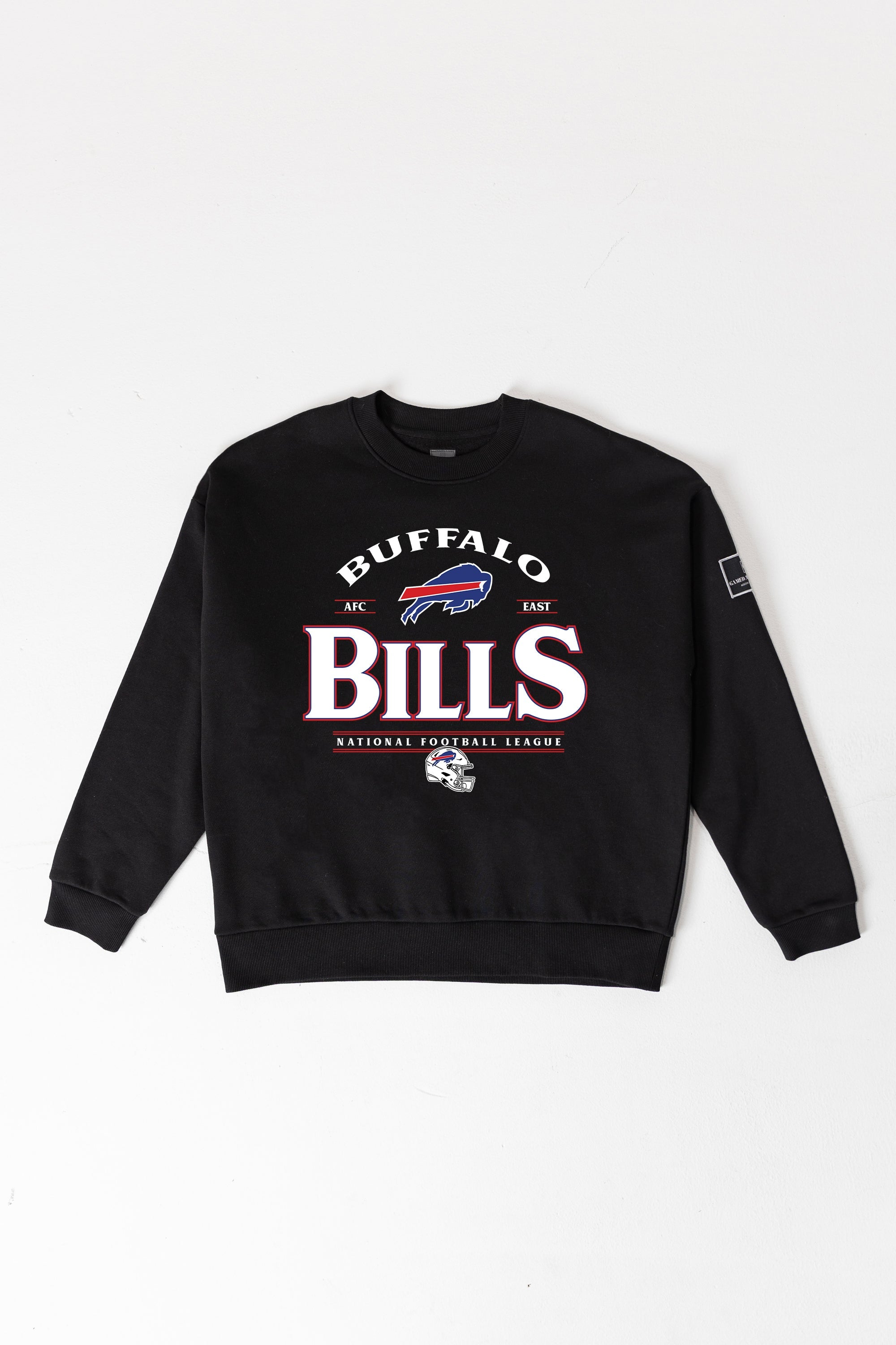 BUFFALO BILLS PLAYERS ONLY BLACK LABEL PREMIUM FLEECE DROP SHOULDER CREWNECK
