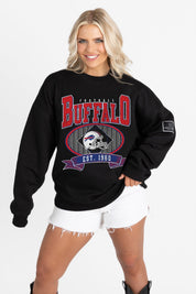 BUFFALO BILLS BOLD CHEERS BLACK LABEL PREMIUM FLEECE CREW SWEATSHIRT