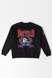 BUFFALO BILLS BOLD CHEERS BLACK LABEL PREMIUM FLEECE CREW SWEATSHIRT
