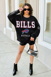 BUFFALO BILLS LEVEL UP BLACK LABEL PREMIUM FLEECE CREW SWEATSHIRT