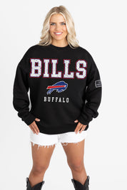 BUFFALO BILLS LEVEL UP BLACK LABEL PREMIUM FLEECE CREW SWEATSHIRT