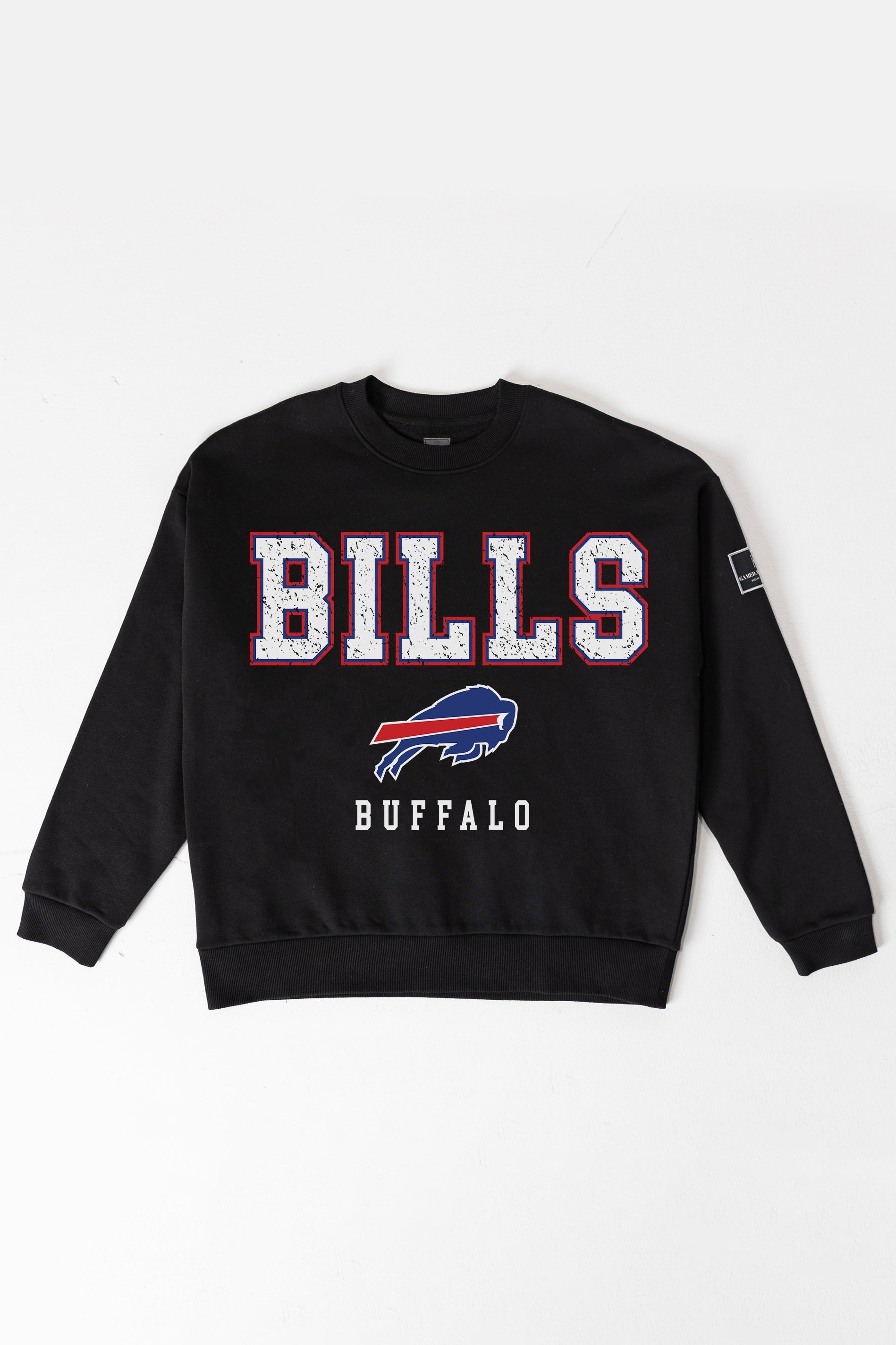 BUFFALO BILLS LEVEL UP BLACK LABEL PREMIUM FLEECE CREW SWEATSHIRT