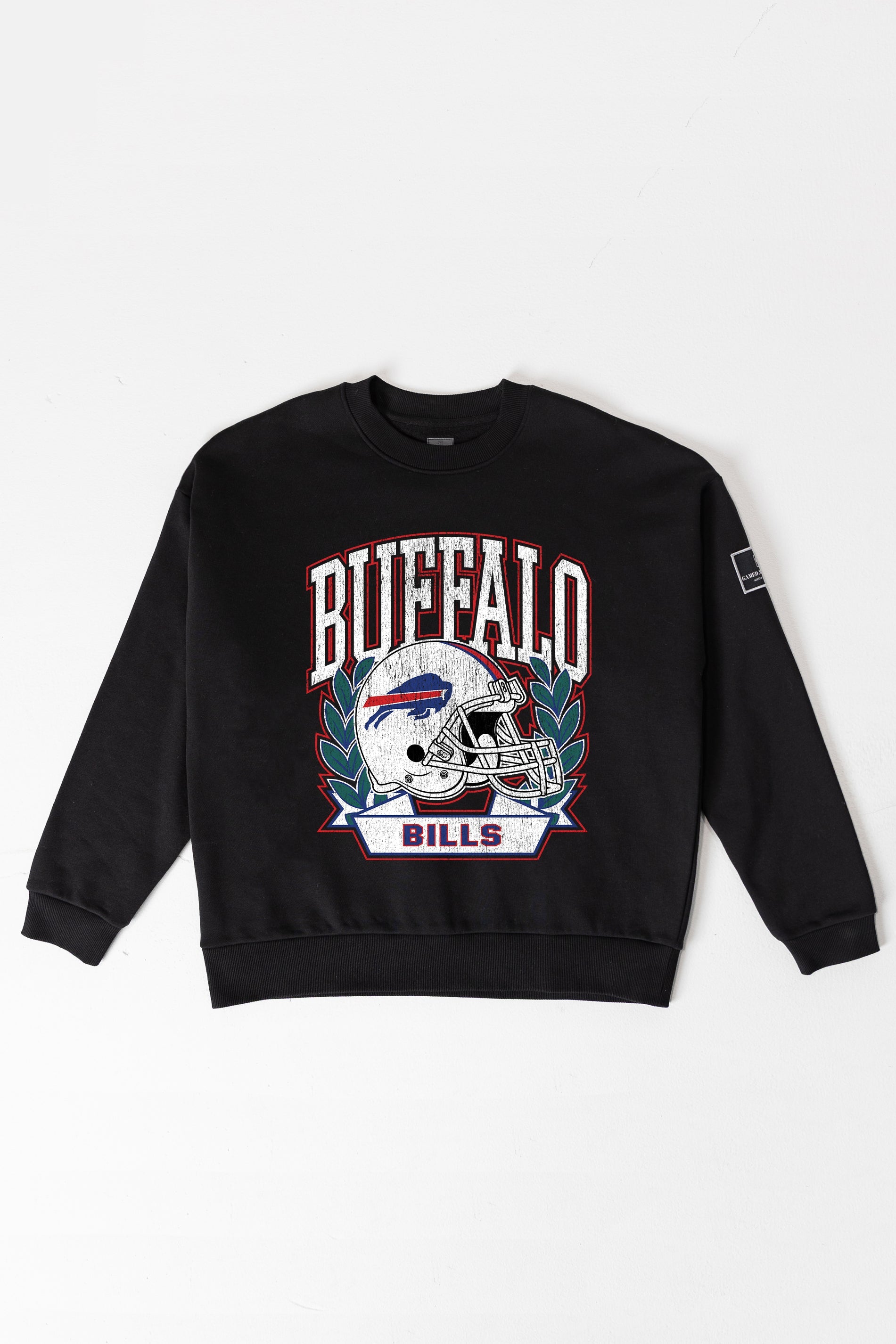 BUFFALO BILLS VICTORY LANE BLACK LABEL PREMIUM FLEECE CREW SWEATSHIRT
