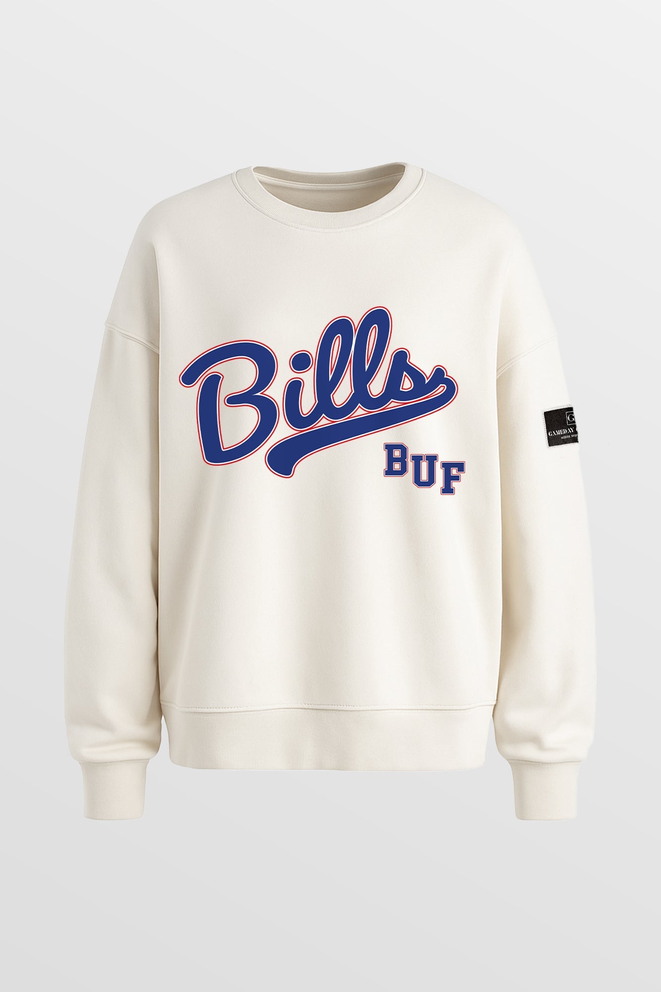 BUFFALO BILLS CLUTCH MOVE BLACK LABEL PREMIUM FLEECE CREW SWEATSHIRT BY RANDI MAHOMES