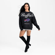 BUFFALO BILLS LEGACY CLUB BLACK LABEL PREMIUM FLEECE DROP SHOULDER CREWNECK