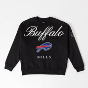 BUFFALO BILLS LEGACY CLUB BLACK LABEL PREMIUM FLEECE DROP SHOULDER CREWNECK
