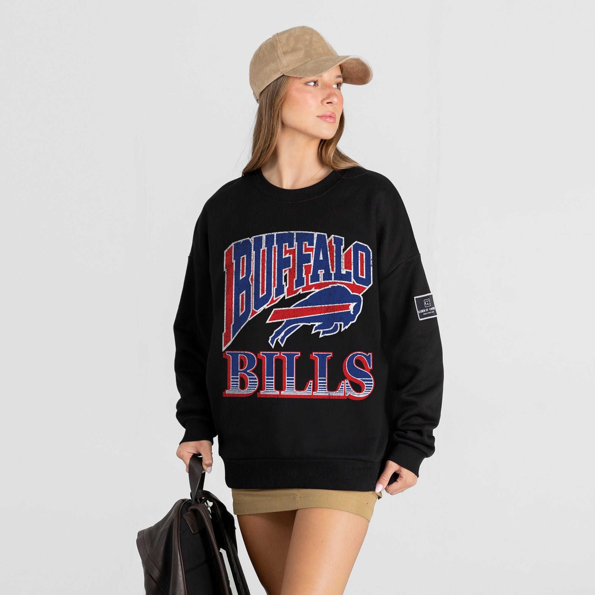 BUFFALO BILLS VICTORY PRIME BLACK LABEL PREMIUM FLEECE DROP SHOULDER CREWNECK