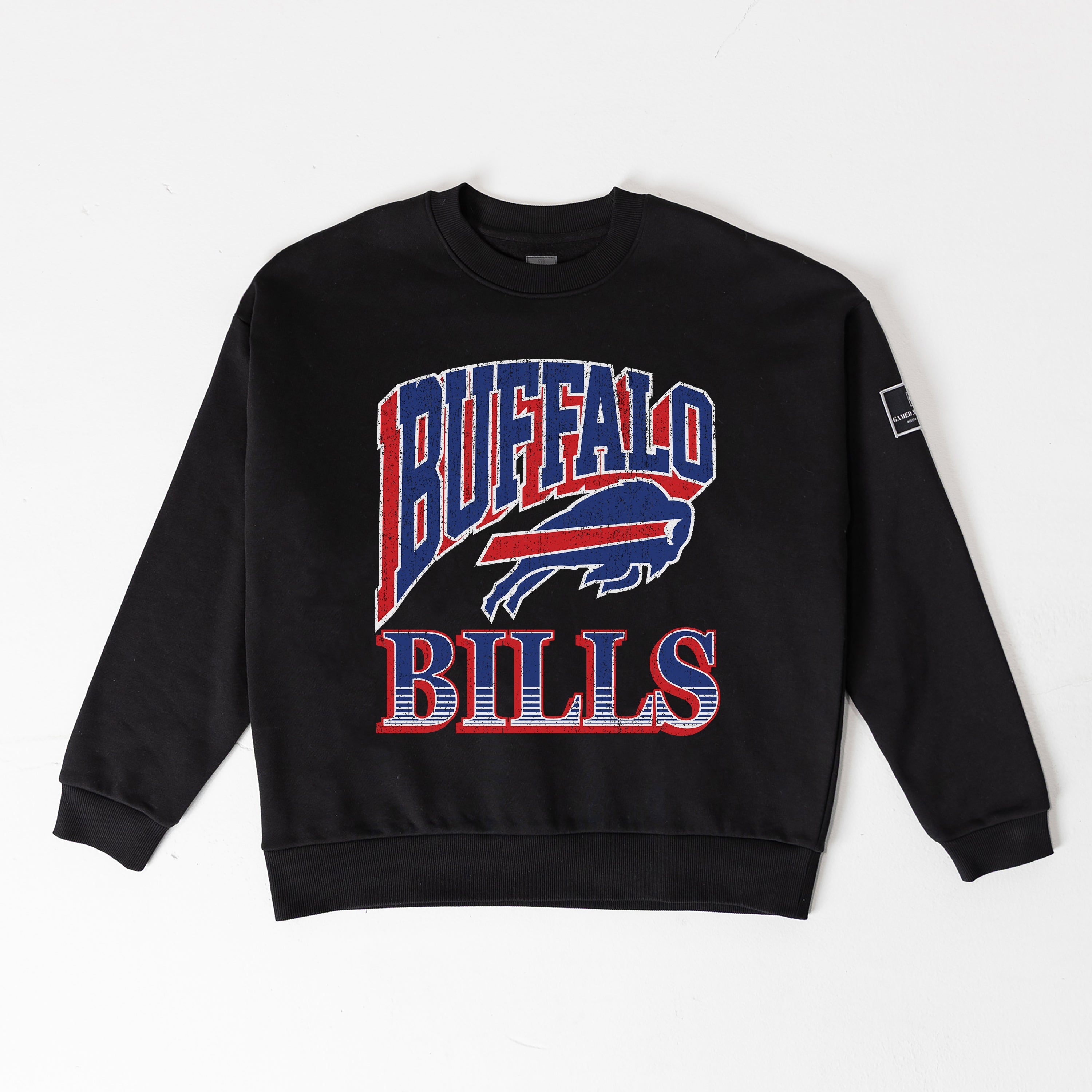 BUFFALO BILLS VICTORY PRIME BLACK LABEL PREMIUM FLEECE DROP SHOULDER CREWNECK