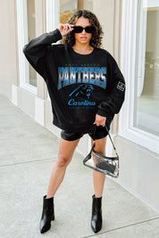 CAROLINA PANTHERS POWERHOUSE PLAY BLACK LABEL PREMIUM FLEECE CREW SWEATSHIRT