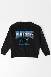 CAROLINA PANTHERS POWERHOUSE PLAY BLACK LABEL PREMIUM FLEECE CREW SWEATSHIRT
