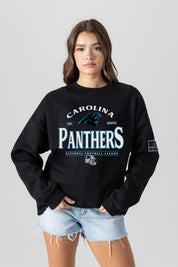 CAROLINA PANTHERS PLAYERS ONLY BLACK LABEL PREMIUM FLEECE DROP SHOULDER CREWNECK