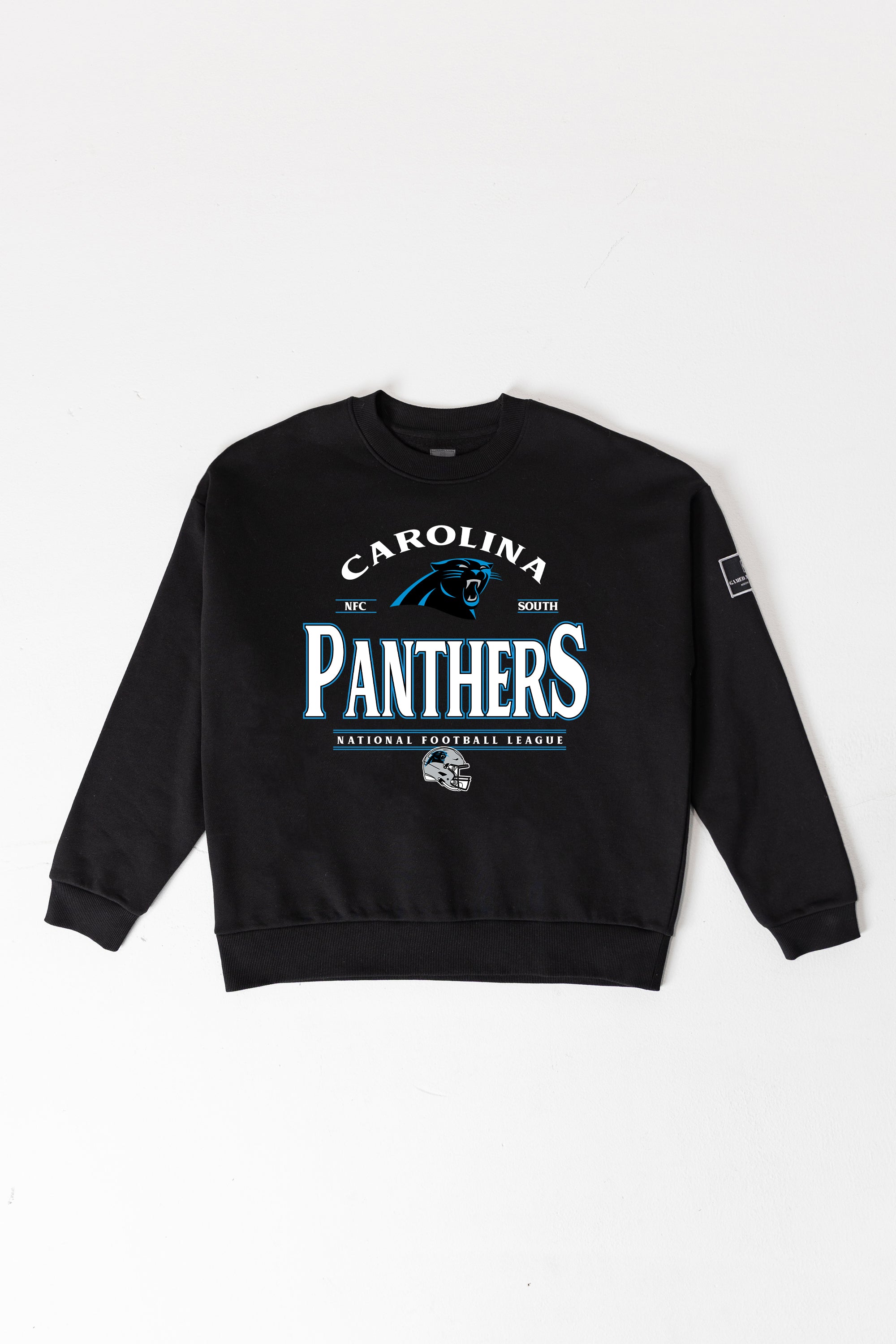 CAROLINA PANTHERS PLAYERS ONLY BLACK LABEL PREMIUM FLEECE DROP SHOULDER CREWNECK