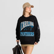 CAROLINA PANTHERS VICTORY PRIME BLACK LABEL PREMIUM FLEECE DROP SHOULDER CREWNECK