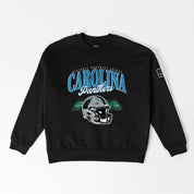 CAROLINA PANTHERS FIELD FOCUS BLACK LABEL PREMIUM FLEECE DROP SHOULDER CREWNECK