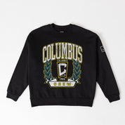 COLUMBUS CREW SC LEGACY CLUB BLACK LABEL PREMIUM FLEECE DROP SHOULDER CREWNECK