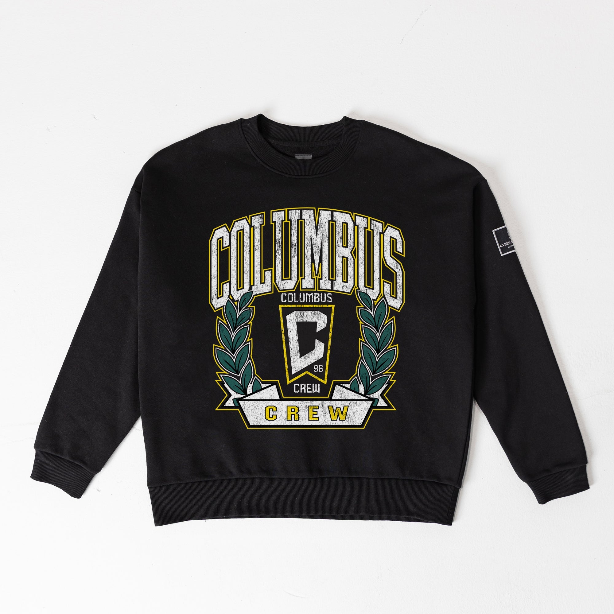 COLUMBUS CREW SC LEGACY CLUB BLACK LABEL PREMIUM FLEECE DROP SHOULDER CREWNECK