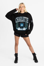CHARLOTTE FC LEGACY CLUB BLACK LABEL PREMIUM FLEECE DROP SHOULDER CREWNECK