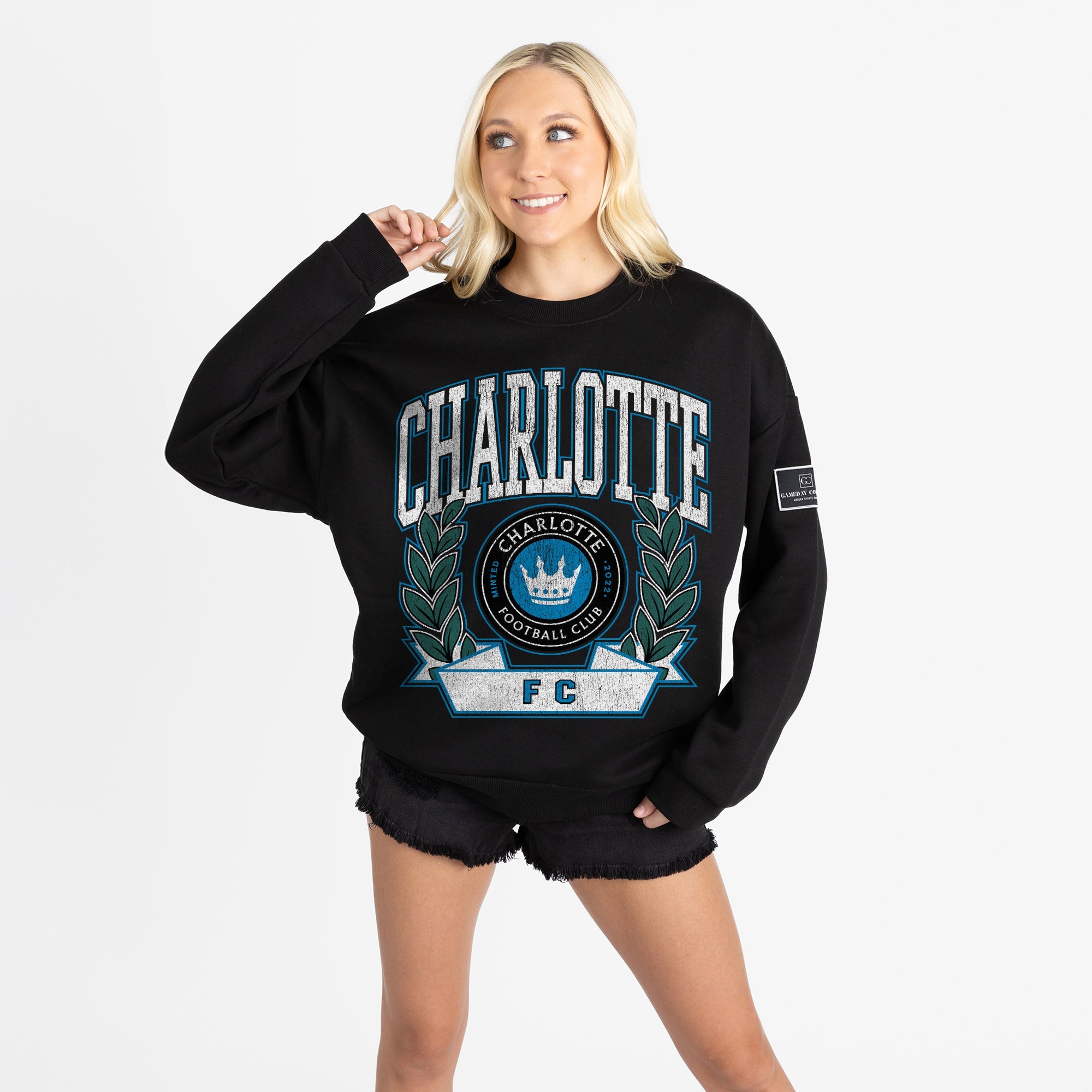 CHARLOTTE FC LEGACY CLUB BLACK LABEL PREMIUM FLEECE DROP SHOULDER CREWNECK