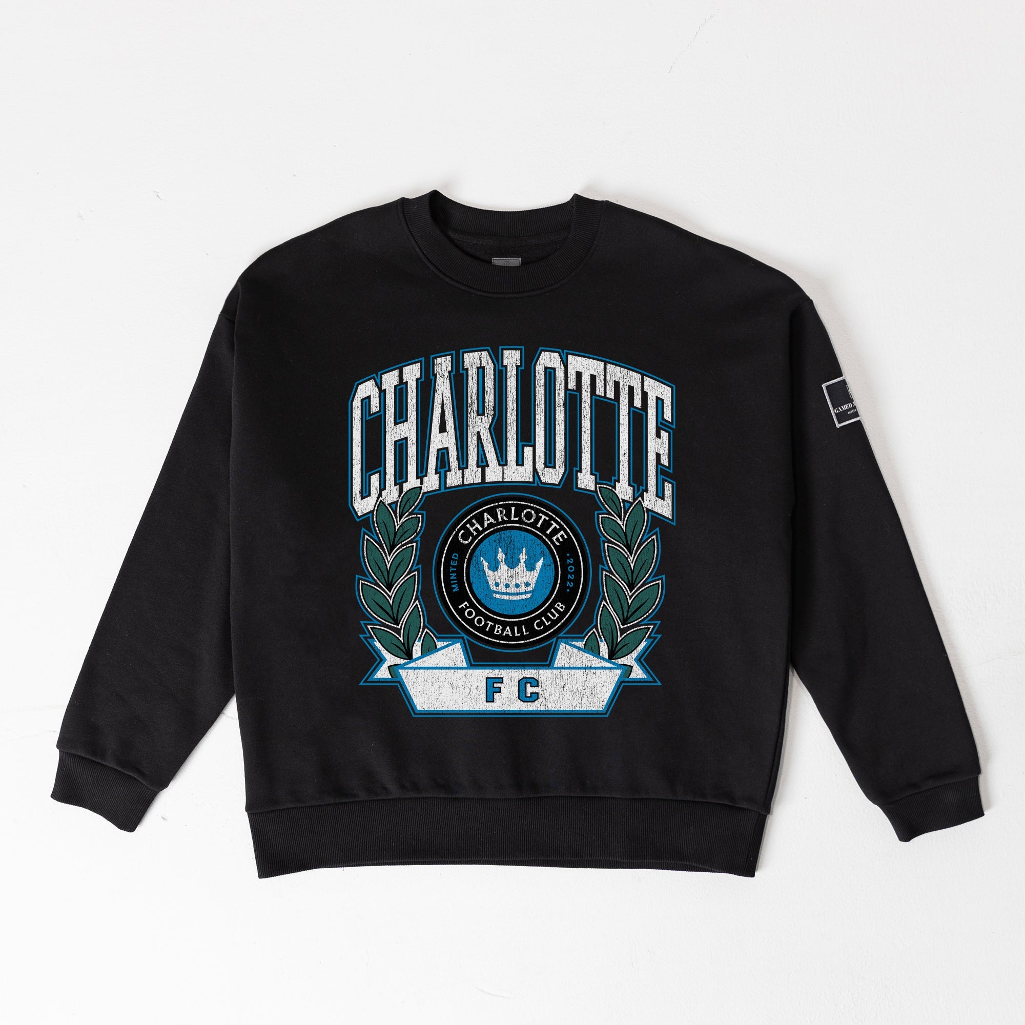 CHARLOTTE FC LEGACY CLUB BLACK LABEL PREMIUM FLEECE DROP SHOULDER CREWNECK