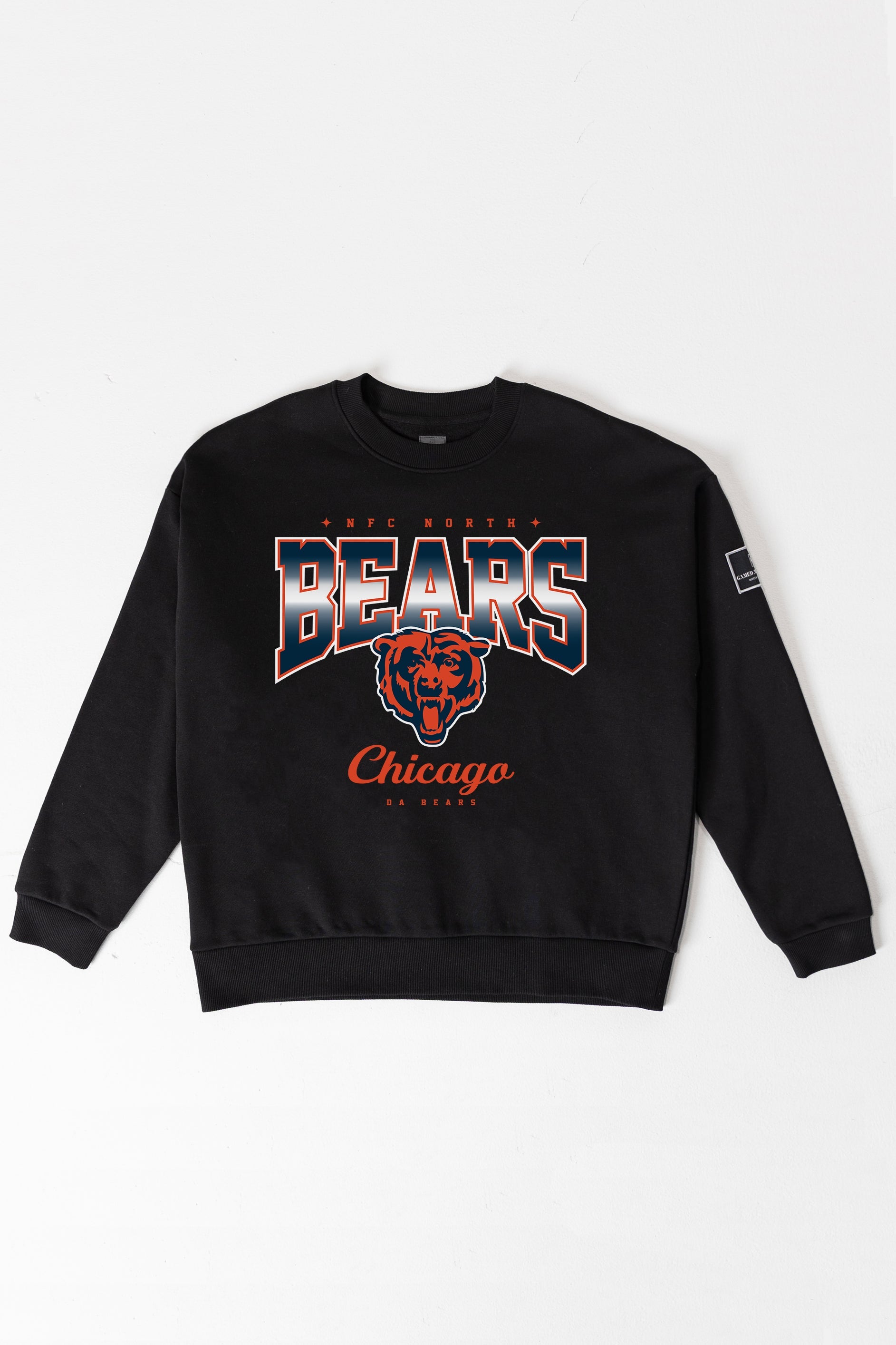 CHICAGO BEARS POWERHOUSE PLAY BLACK LABEL PREMIUM FLEECE CREW SWEATSHIRT