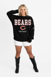 CHICAGO BEARS LEVEL UP BLACK LABEL PREMIUM FLEECE CREW SWEATSHIRT