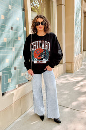 CHICAGO BEARS VICTORY LANE BLACK LABEL PREMIUM FLEECE CREW SWEATSHIRT