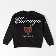 CHICAGO BEARS LEGACY CLUB BLACK LABEL PREMIUM FLEECE DROP SHOULDER CREWNECK