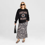 CHICAGO BEARS FIERCE FLOW BLACK LABEL PREMIUM FLEECE DROP SHOULDER CREWNECK