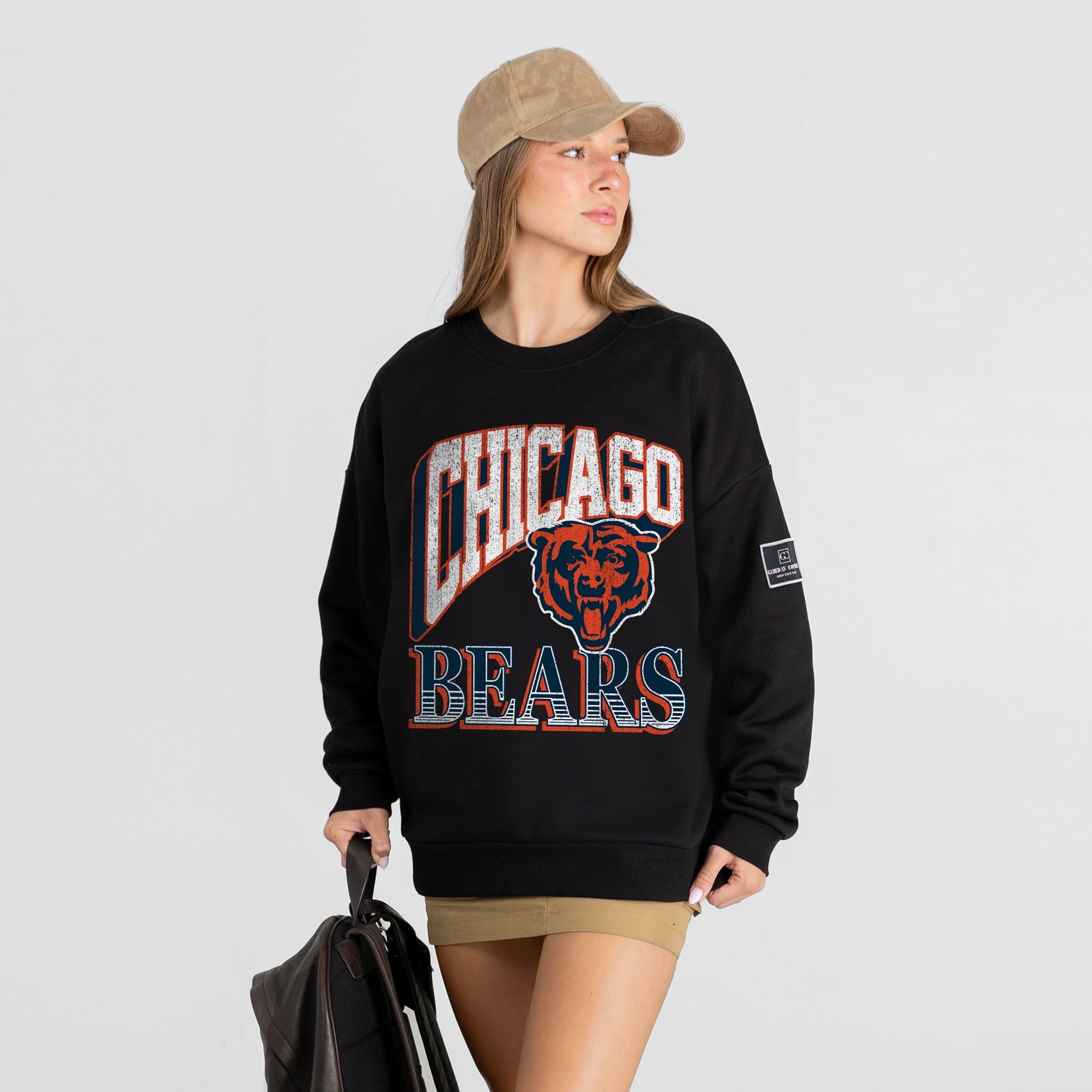 CHICAGO BEARS VICTORY PRIME BLACK LABEL PREMIUM FLEECE DROP SHOULDER CREWNECK