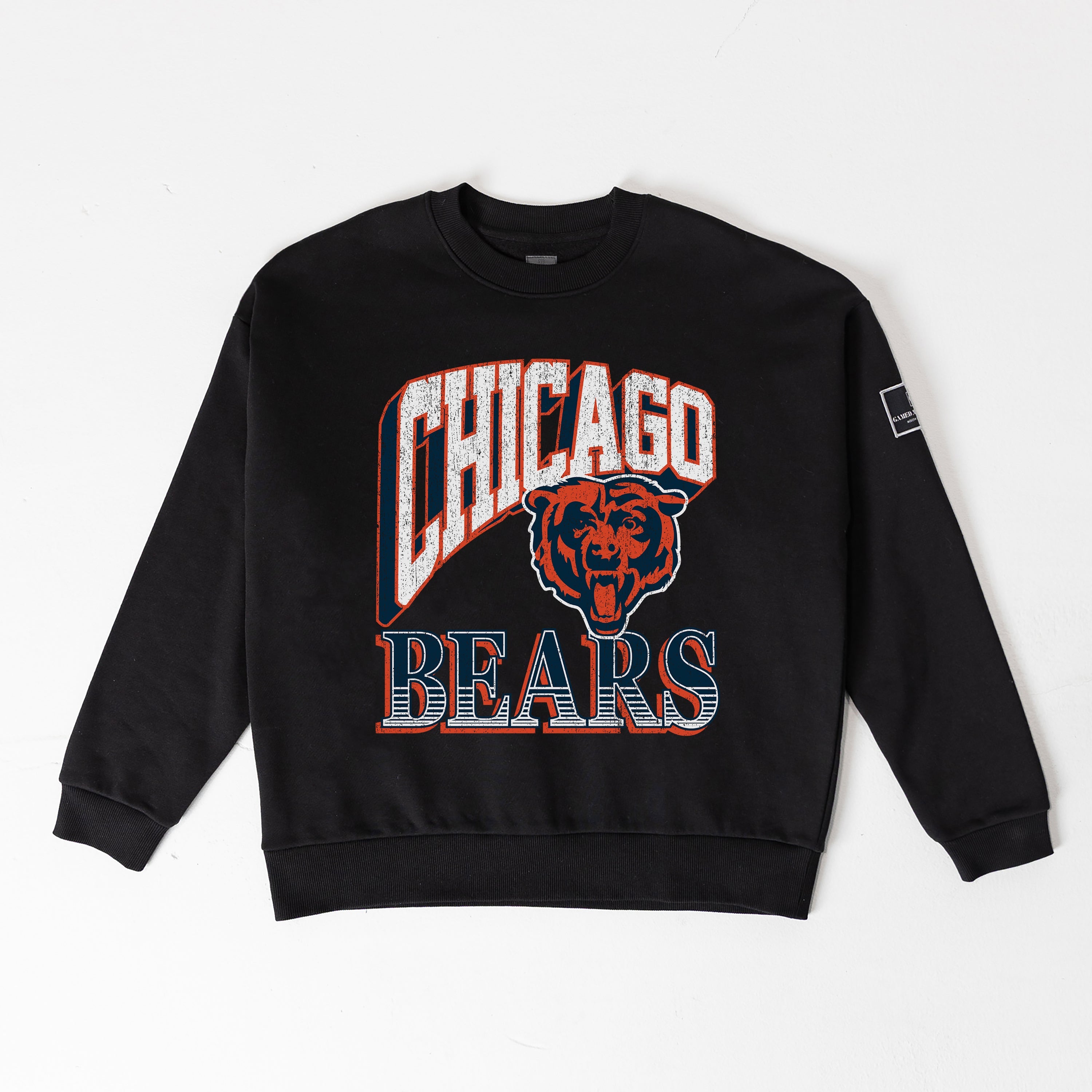 CHICAGO BEARS VICTORY PRIME BLACK LABEL PREMIUM FLEECE DROP SHOULDER CREWNECK
