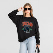 CHICAGO BEARS FIELD FOCUS BLACK LABEL PREMIUM FLEECE DROP SHOULDER CREWNECK