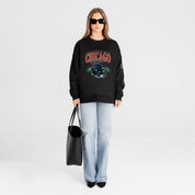 CHICAGO BEARS FIELD FOCUS BLACK LABEL PREMIUM FLEECE DROP SHOULDER CREWNECK