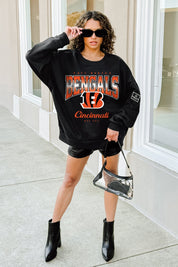 CINCINNATI BENGALS POWERHOUSE PLAY BLACK LABEL PREMIUM FLEECE CREW SWEATSHIRT