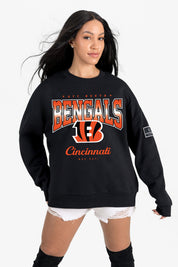 CINCINNATI BENGALS POWERHOUSE PLAY BLACK LABEL PREMIUM FLEECE CREW SWEATSHIRT