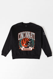 CINCINNATI BENGALS VICTORY LANE BLACK LABEL PREMIUM FLEECE CREW SWEATSHIRT